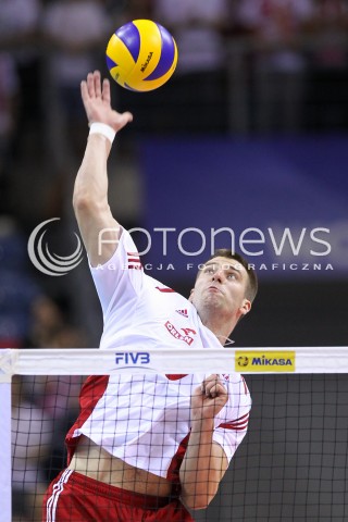  20.06.2014 KRAKOW ARENA<br />SIATKOWKA MEZCZYZN <br />LIGA SWIATOWA 2014<br />FIVB VOLLEYBALL WORLD LEAGUE 2014<br />MECZ POLSKA - BRAZYLIA ( POLAND - BRASIL ) <br />N/Z GRZEGORZ BOCIEK SYLWETKA ATAK<br /> 