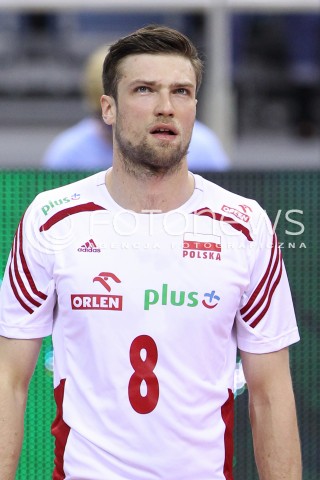  20.06.2014 KRAKOW ARENA<br />SIATKOWKA MEZCZYZN <br />LIGA SWIATOWA 2014<br />FIVB VOLLEYBALL WORLD LEAGUE 2014<br />MECZ POLSKA - BRAZYLIA ( POLAND - BRASIL ) <br />N/Z ANDRZEJ WRONA GLOWKA PORTRET<br /> 