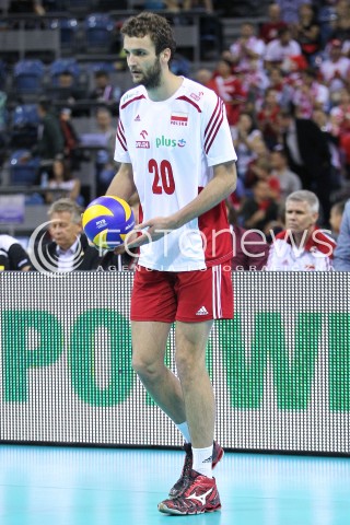  20.06.2014 KRAKOW ARENA<br />SIATKOWKA MEZCZYZN <br />LIGA SWIATOWA 2014<br />FIVB VOLLEYBALL WORLD LEAGUE 2014<br />MECZ POLSKA - BRAZYLIA ( POLAND - BRASIL ) <br />N/Z MATEUSZ MIKA SYLWETKA <br /> 
