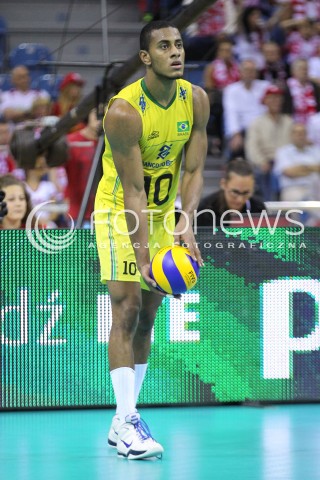  20.06.2014 KRAKOW ARENA<br />SIATKOWKA MEZCZYZN <br />LIGA SWIATOWA 2014<br />FIVB VOLLEYBALL WORLD LEAGUE 2014<br />MECZ POLSKA - BRAZYLIA ( POLAND - BRASIL ) <br />N/Z RICARDO LUCARELLI SYLWETKA <br /> 