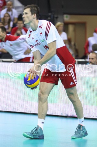  20.06.2014 KRAKOW ARENA<br />SIATKOWKA MEZCZYZN <br />LIGA SWIATOWA 2014<br />FIVB VOLLEYBALL WORLD LEAGUE 2014<br />MECZ POLSKA - BRAZYLIA ( POLAND - BRASIL ) <br />N/Z RAFAL BUSZEK SYLWETKA <br /> 