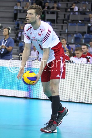  20.06.2014 KRAKOW ARENA<br />SIATKOWKA MEZCZYZN <br />LIGA SWIATOWA 2014<br />FIVB VOLLEYBALL WORLD LEAGUE 2014<br />MECZ POLSKA - BRAZYLIA ( POLAND - BRASIL ) <br />N/Z ANDRZEJ WRONA SYLWETKA <br /> 