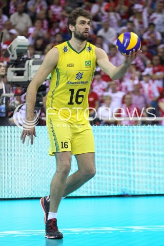  20.06.2014 KRAKOW ARENA<br />SIATKOWKA MEZCZYZN <br />LIGA SWIATOWA 2014<br />FIVB VOLLEYBALL WORLD LEAGUE 2014<br />MECZ POLSKA - BRAZYLIA ( POLAND - BRASIL ) <br />N/Z LUCAS SAATKAMP SYLWETKA <br /> 