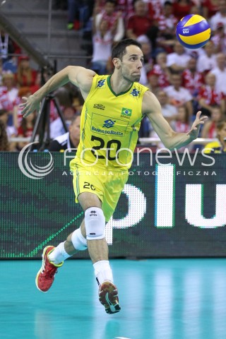  20.06.2014 KRAKOW ARENA<br />SIATKOWKA MEZCZYZN <br />LIGA SWIATOWA 2014<br />FIVB VOLLEYBALL WORLD LEAGUE 2014<br />MECZ POLSKA - BRAZYLIA ( POLAND - BRASIL ) <br />N/Z RAPHAEL VEIRA DE OLIVEIRA SYLWETKA <br /> 