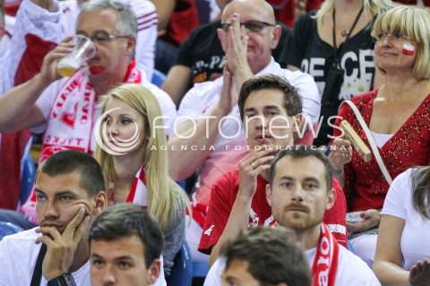  20.06.2014 KRAKOW ARENA<br />
SIATKOWKA MEZCZYZN <br />
LIGA SWIATOWA 2014<br />
FIVB VOLLEYBALL WORLD LEAGUE 2014<br />
MECZ POLSKA - BRAZYLIA ( POLAND - BRASIL ) <br />
N/Z KAMIL STOCH Z ZONA EWA BILAN STOCH PODCZAS MECZU NA TRYBUNACH SIEDZIAL MIEDZY INNYMI KIBICAMI<br />
 