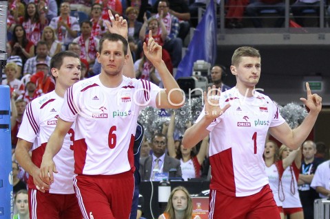  20.06.2014 KRAKOW ARENA<br />SIATKOWKA MEZCZYZN <br />LIGA SWIATOWA 2014<br />FIVB VOLLEYBALL WORLD LEAGUE 2014<br />MECZ POLSKA - BRAZYLIA ( POLAND - BRASIL ) <br />N/Z BARTOSZ KUREK DAWID KONARSKI PIOTR NOWAKOWSKI <br /> 