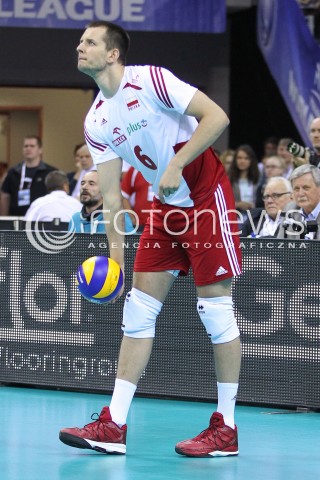  20.06.2014 KRAKOW ARENA<br />SIATKOWKA MEZCZYZN <br />LIGA SWIATOWA 2014<br />FIVB VOLLEYBALL WORLD LEAGUE 2014<br />MECZ POLSKA - BRAZYLIA ( POLAND - BRASIL ) <br />N/Z BARTOSZ KUREK SYLWETKA <br /> 