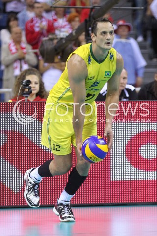  20.06.2014 KRAKOW ARENA<br />SIATKOWKA MEZCZYZN <br />LIGA SWIATOWA 2014<br />FIVB VOLLEYBALL WORLD LEAGUE 2014<br />MECZ POLSKA - BRAZYLIA ( POLAND - BRASIL ) <br />N/Z LUIZ FELIPE FONTELES SYLWETKA <br /> 