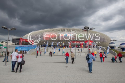  20.06.2014 KRAKOW ARENA<br />SIATKOWKA MEZCZYZN <br />LIGA SWIATOWA 2014<br />FIVB VOLLEYBALL WORLD LEAGUE 2014<br />MECZ POLSKA - BRAZYLIA ( POLAND - BRASIL ) <br />N/Z HALA W KRAKOWIE WIDOK VIEW ZEWNATRZ OUTSIDE<br /> 