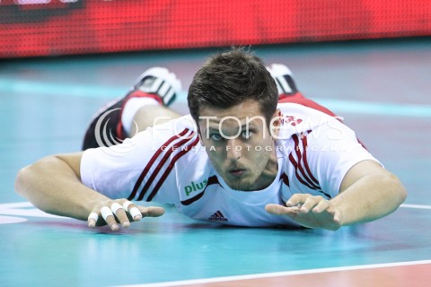  20.06.2014 KRAKOW ARENA<br />SIATKOWKA MEZCZYZN <br />LIGA SWIATOWA 2014<br />FIVB VOLLEYBALL WORLD LEAGUE 2014<br />MECZ POLSKA - BRAZYLIA ( POLAND - BRASIL ) <br />N/Z MICHAL WINIARSKI SYLWETKA <br /> 