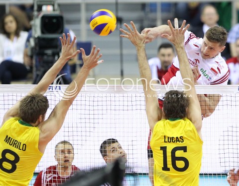  20.06.2014 KRAKOW ARENA<br />SIATKOWKA MEZCZYZN <br />LIGA SWIATOWA 2014<br />FIVB VOLLEYBALL WORLD LEAGUE 2014<br />MECZ POLSKA - BRAZYLIA ( POLAND - BRASIL ) <br />N/Z PIOTR NOWAKOWSKI <br /> 