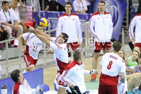  20.06.2014 KRAKOW ARENA<br />SIATKOWKA MEZCZYZN <br />LIGA SWIATOWA 2014<br />FIVB VOLLEYBALL WORLD LEAGUE 2014<br />MECZ POLSKA - BRAZYLIA ( POLAND - BRASIL ) <br />N/Z DAWID KONARSKI OBRONA<br /> 