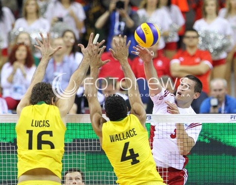  20.06.2014 KRAKOW ARENA<br />SIATKOWKA MEZCZYZN <br />LIGA SWIATOWA 2014<br />FIVB VOLLEYBALL WORLD LEAGUE 2014<br />MECZ POLSKA - BRAZYLIA ( POLAND - BRASIL ) <br />N/Z DAWID KONARSKI <br /> 