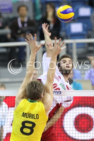  20.06.2014 KRAKOW ARENA<br />SIATKOWKA MEZCZYZN <br />LIGA SWIATOWA 2014<br />FIVB VOLLEYBALL WORLD LEAGUE 2014<br />MECZ POLSKA - BRAZYLIA ( POLAND - BRASIL ) <br />N/Z MATEUSZ MIKA <br /> 