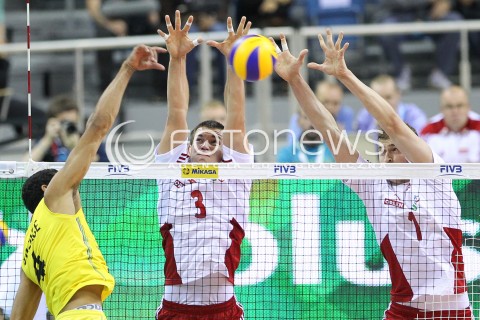 20.06.2014 KRAKOW ARENA<br />SIATKOWKA MEZCZYZN <br />LIGA SWIATOWA 2014<br />FIVB VOLLEYBALL WORLD LEAGUE 2014<br />MECZ POLSKA - BRAZYLIA ( POLAND - BRASIL ) <br />N/Z DAWID KONARSKI PIOTR NOWAKOWSKI <br /> 