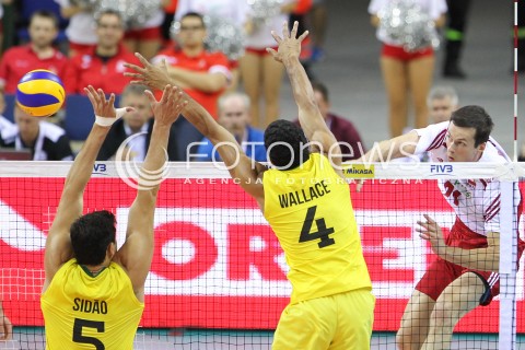  20.06.2014 KRAKOW ARENA<br />SIATKOWKA MEZCZYZN <br />LIGA SWIATOWA 2014<br />FIVB VOLLEYBALL WORLD LEAGUE 2014<br />MECZ POLSKA - BRAZYLIA ( POLAND - BRASIL ) <br />N/Z RAFAL BUSZEK <br /> 