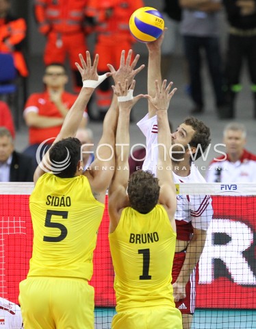 20.06.2014 KRAKOW ARENA<br />SIATKOWKA MEZCZYZN <br />LIGA SWIATOWA 2014<br />FIVB VOLLEYBALL WORLD LEAGUE 2014<br />MECZ POLSKA - BRAZYLIA ( POLAND - BRASIL ) <br />N/Z MATEUSZ MIKA <br /> 