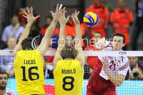  20.06.2014 KRAKOW ARENA<br />SIATKOWKA MEZCZYZN <br />LIGA SWIATOWA 2014<br />FIVB VOLLEYBALL WORLD LEAGUE 2014<br />MECZ POLSKA - BRAZYLIA ( POLAND - BRASIL ) <br />N/Z RAFAL BUSZEK <br /> 