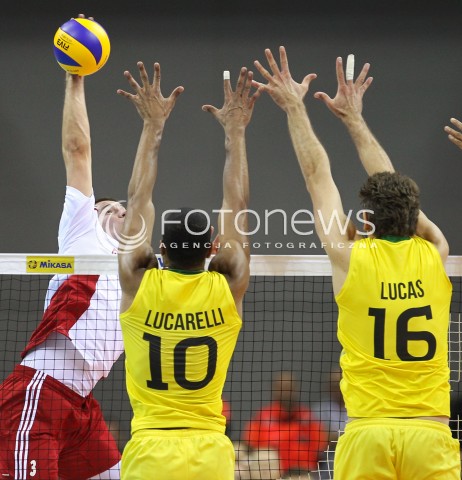  20.06.2014 KRAKOW ARENA<br />SIATKOWKA MEZCZYZN <br />LIGA SWIATOWA 2014<br />FIVB VOLLEYBALL WORLD LEAGUE 2014<br />MECZ POLSKA - BRAZYLIA ( POLAND - BRASIL ) <br />N/Z DAWID KONARSKI <br /> 