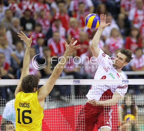  20.06.2014 KRAKOW ARENA<br />SIATKOWKA MEZCZYZN <br />LIGA SWIATOWA 2014<br />FIVB VOLLEYBALL WORLD LEAGUE 2014<br />MECZ POLSKA - BRAZYLIA ( POLAND - BRASIL ) <br />N/Z ANDRZEJ WRONA<br /> 