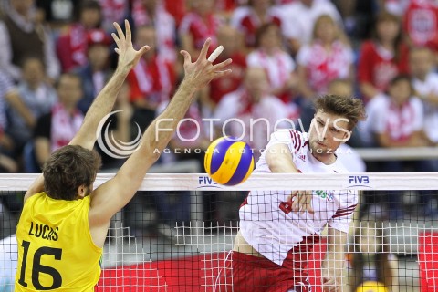  20.06.2014 KRAKOW ARENA<br />SIATKOWKA MEZCZYZN <br />LIGA SWIATOWA 2014<br />FIVB VOLLEYBALL WORLD LEAGUE 2014<br />MECZ POLSKA - BRAZYLIA ( POLAND - BRASIL ) <br />N/Z ANDRZEJ WRONA<br /> 