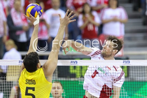  20.06.2014 KRAKOW ARENA<br />SIATKOWKA MEZCZYZN <br />LIGA SWIATOWA 2014<br />FIVB VOLLEYBALL WORLD LEAGUE 2014<br />MECZ POLSKA - BRAZYLIA ( POLAND - BRASIL ) <br />N/Z ANDRZEJ WRONA<br /> 
