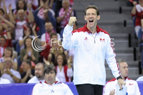  20.06.2014 KRAKOW ARENA<br />SIATKOWKA MEZCZYZN <br />LIGA SWIATOWA 2014<br />FIVB VOLLEYBALL WORLD LEAGUE 2014<br />MECZ POLSKA - BRAZYLIA ( POLAND - BRASIL ) <br />N/Z STEPHANE ANTIGA TRENER ( HEAD COACH ) SYLWETKA RADOSC EMOCJE <br /> 