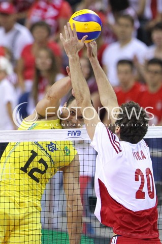  20.06.2014 KRAKOW ARENA<br />SIATKOWKA MEZCZYZN <br />LIGA SWIATOWA 2014<br />FIVB VOLLEYBALL WORLD LEAGUE 2014<br />MECZ POLSKA - BRAZYLIA ( POLAND - BRASIL ) <br />N/Z LUIZ FELIPE FONTELES <br /> 