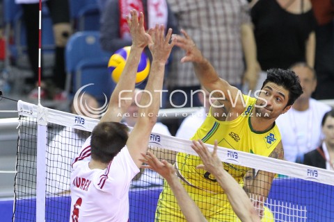  20.06.2014 KRAKOW ARENA<br />SIATKOWKA MEZCZYZN <br />LIGA SWIATOWA 2014<br />FIVB VOLLEYBALL WORLD LEAGUE 2014<br />MECZ POLSKA - BRAZYLIA ( POLAND - BRASIL ) <br />N/Z LEONARDO VISOTTO <br /> 