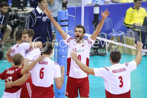  20.06.2014 KRAKOW ARENA<br />SIATKOWKA MEZCZYZN <br />LIGA SWIATOWA 2014<br />FIVB VOLLEYBALL WORLD LEAGUE 2014<br />MECZ POLSKA - BRAZYLIA ( POLAND - BRASIL ) <br />N/Z MATEUSZ MIKA RADOSC EMOCJE <br /> 