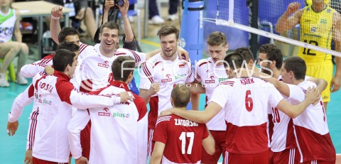  20.06.2014 KRAKOW ARENA<br />SIATKOWKA MEZCZYZN <br />LIGA SWIATOWA 2014<br />FIVB VOLLEYBALL WORLD LEAGUE 2014<br />MECZ POLSKA - BRAZYLIA ( POLAND - BRASIL ) <br />N/Z GRZEGORZ BOCIEK ANDRZEJ WRONA PIOTR NOWAKOWSKI MATEUSZ MIKA RADOSC EMOCJE <br /> 