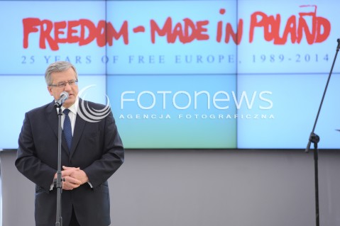  23.06.2014 WARSZAWA<br />PARA PREZYDENCKA NA SPOTKANIU MLODZI NA WOLNOSCI<br />N/Z PREZYDENT RP BRONISLAW KOMOROWSKI<br /> 