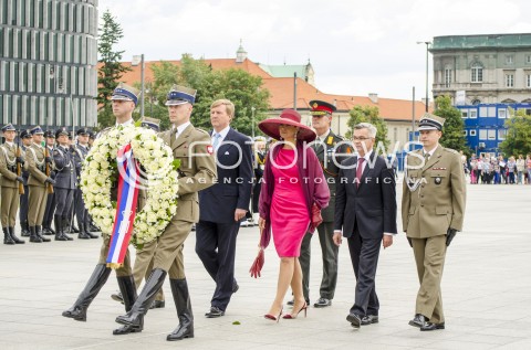  24.06.2014 CEREMONIA OFICJALNEGO POWITANIA NIDERLANDZKIEJ PARY KROLEWSKIEJ N/Z JKM WILLEM ALEXANDER JKM MAXIMA   