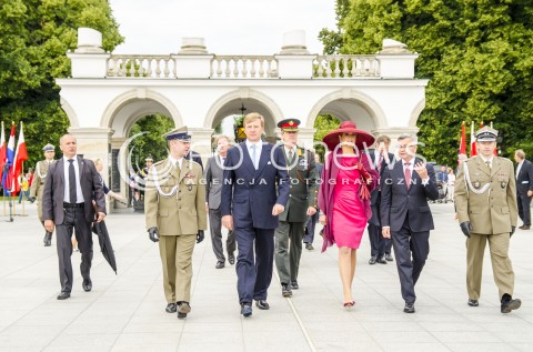  24.06.2014 CEREMONIA OFICJALNEGO POWITANIA NIDERLANDZKIEJ PARY KROLEWSKIEJ N/Z JKM WILLEM ALEXANDER JKM MAXIMA   