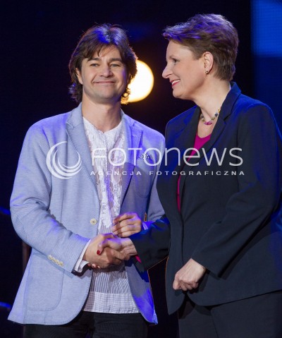  27.06.2014 RZESZOW <br />EUROPEJSKI STADION KULTURY NA STADIONIE MIEJSKIM W RZESZOWIE<br />W TYM ROKU KONCERT JEST WYRAZEM POPARCIA DLA UKRAINY<br />N/Z MALGORZATA OMILANOWSKA - MINISTER KULTURY I DZIEDZICTWA NARODOWEGO <br />YEVGIEN NISHCHUK - MINISTER KULTURY UKRAINY<br /> 