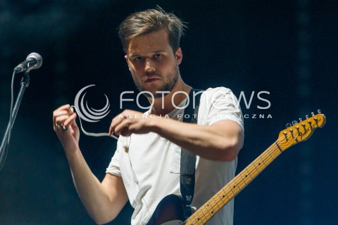  27.06.2014 RZESZOW <br />EUROPEJSKI STADION KULTURY NA STADIONIE MIEJSKIM W RZESZOWIE<br />W TYM ROKU KONCERT JEST WYRAZEM POPARCIA DLA UKRAINY<br />N/Z HARRY MCVEIGH ( ZESPOL WHITE LIES ) <br /> 