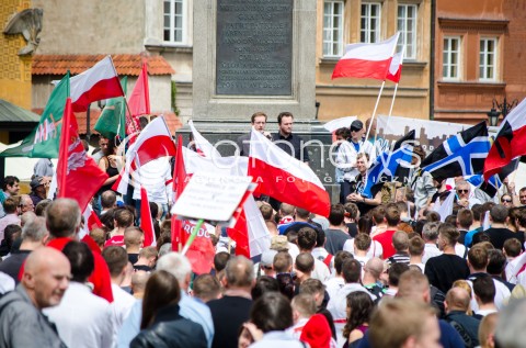  28.06.2014 WARSZAWA ANTYRZADOWA MANIFESTACJA SRODOWISK NARODOWYCH N/Z ROBERT WINNICKI WITOLD TUMANOWICZ  