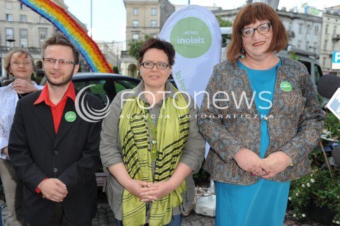  02.07.2014 WARSZAWA<br />KONFERENCJA PRASOWA PARTII ZIELONYCH<br />N/Z ADAM OSTOLSKI ANNA GRODZKA AGNIESZKA GRZYBEK<br /> 