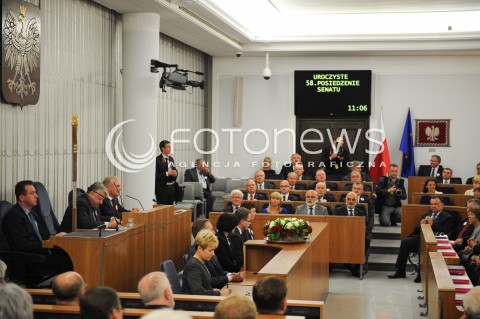  04.07.2014 WARSZAWA<br />UROCZYSTOSCI 25 - LECIA ODRODZONEGO SENATU<br />N/Z SENATOROWIE SALA SENAT WIDOK VIEW<br /> 
