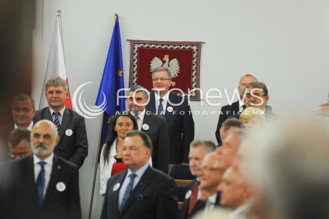  04.07.2014 WARSZAWA<br />UROCZYSTOSCI 25 - LECIA ODRODZONEGO SENATU<br />N/Z PREZYDENT RP BRONISLAW KOMOROWSKI<br /> 