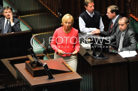  11.07.2014 WARSZAWA SEJM RP<br />OBRADY SEJMU<br />GLOWOWANIE O WOTUM NIEUFNOSCI DLA RZADU<br />N/Z MINISTER NAUKI LENA KOLARSKA - BOBINSKA<br /> 