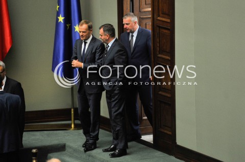  11.07.2014 WARSZAWA SEJM RP<br />OBRADY SEJMU<br />GLOWOWANIE O WOTUM NIEUFNOSCI DLA RZADU<br />N/Z PREMIER DONALD TUSK PAWEL GRAS WLODZIMIERZ KARPINSKI<br /> 