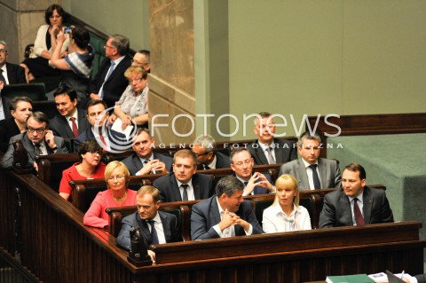  11.07.2014 WARSZAWA SEJM RP<br />OBRADY SEJMU<br />GLOWOWANIE O WOTUM NIEUFNOSCI DLA RZADU<br />N/Z PREMIER DONALD TUSK BARTLOMIEJ SIENKIEWICZ RADA MINISTROW BARTOSZ ARLUKOWICZ ELZBIETA BIENKOWSKA RAODSLAW SIKORSKI<br /> 