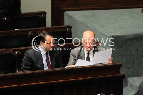  11.07.2014 WARSZAWA SEJM RP<br />OBRADY SEJMU GLOWOWANIE O WOTUM NIEUFNOSCI DLA RZADU<br />N/Z RADOSLAW SIKORSKI JACEK ROSTOWSKI<br /> 