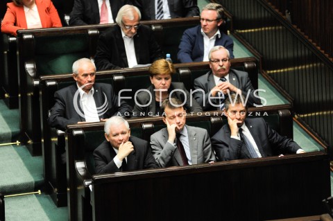  11.07.2014 WARSZAWA SEJM RP<br />OBRADY SEJMU GLOWOWANIE O WOTUM NIEUFNOSCI DLA RZADU<br />N/Z JAROSLAW KACZYNSKI MARIUSZ BLASZCZAK BEATA SZYDLO MAREK KUCHCINSKI<br /> 