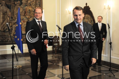  14.07.2014 WARSZAWA<br />ODZNACZENIE RADOSLAWA SIKORSKIEGO<br />N/Z RADOSLAW SIKORSKI JANOS MARTONYI<br /> 