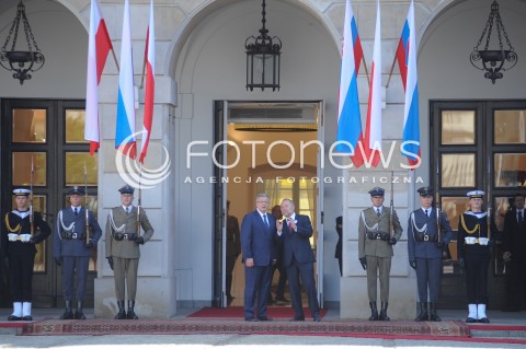  15.07.2014 WARSZAWA<br />WIZYTA PREZYDENTA REPUBLIKI SLOWACKIEJ<br />N/Z REZYDENT RP BRONISLAW KOMOROWSKI<br /> 