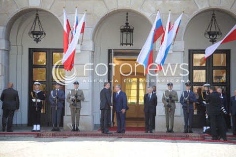  15.07.2014 WARSZAWA<br />WIZYTA PREZYDENTA REPUBLIKI SLOWACKIEJ<br />N/Z ANDREJ KISKA REZYDENT RP BRONISLAW KOMOROWSKI<br /> 