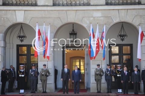  15.07.2014 WARSZAWA<br />WIZYTA PREZYDENTA REPUBLIKI SLOWACKIEJ<br />N/Z ANDREJ KISKA REZYDENT RP BRONISLAW KOMOROWSKI<br /> 