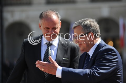  15.07.2014 WARSZAWA<br />WIZYTA PREZYDENTA REPUBLIKI SLOWACKIEJ<br />N/Z ANDREJ KISKA REZYDENT RP BRONISLAW KOMOROWSKI<br /> 